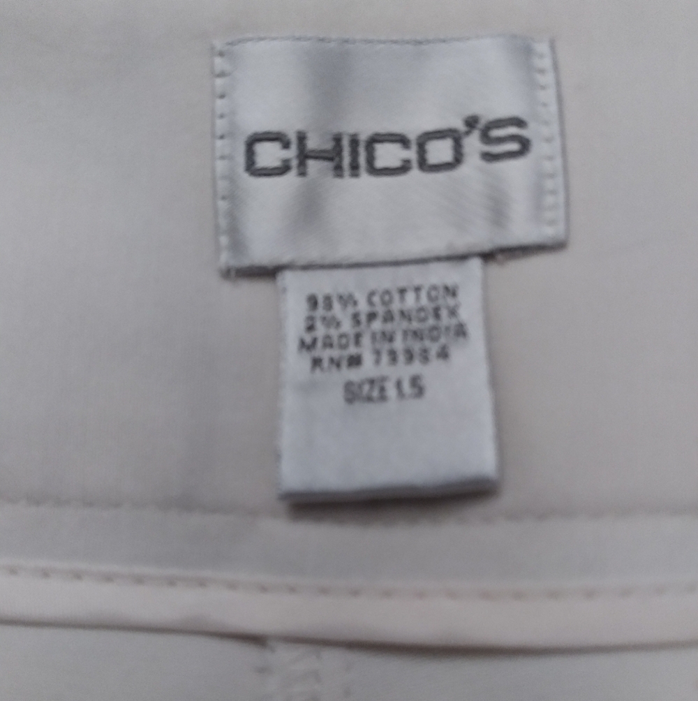 Chico's Light Beige Flat Front Stretch Ankle Pants - Picture 7 of 8